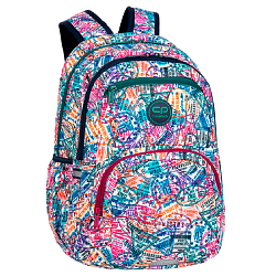 Рюкзак школьный  "Stamps" полиэстер, уплот. спинка, разноцветный
