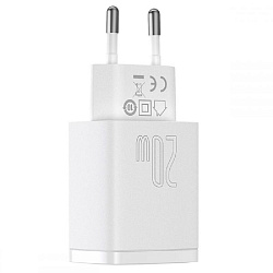 Сетевое зарядное устройство Baseus CCXJ-B02 Compact Quick Charger USB+Type-C 20W White (CCCP20UE)