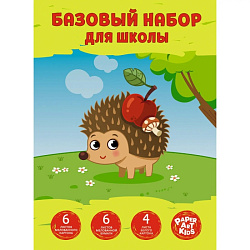 Картон и бумага цветной набор А4, 16 л. "Ёжик" (6 л. цв. карт., 6 л. цв. бум., 4 л. бел.карт.)