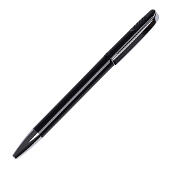 Ручка шарик/автомат "Pur Si" 1,0 мм, пласт./метал., глянц., черный/серебристый, стерж. синий