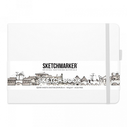 Скетчбук "Sketchmarker" 21*14,8 см, 140 г/м2, 80 л., белый пейзаж
