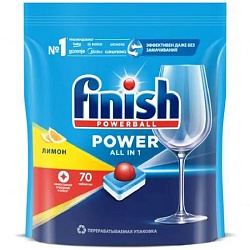 Средство д/мытья посуды в посудомоечной машине "Finish All in 1 Лимон" таблетки, 70 шт./уп.