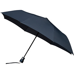 Зонт складной п/автомат. 100 см, ручка прорезин. "LGF-360" ветрозащитный, 3-х секционный, в чехле, т.-синий