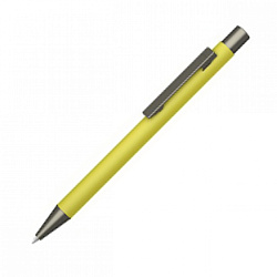 Ручка шарик/автомат "Straight Gum" 1,0 мм, метал., софт., желтый/антрацит, стерж. синий