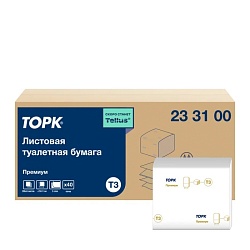 Бумага туалетная  TORK Premium T3 листовая 200 листов, 2-сл.