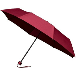 Зонт складной механ. 100 см, ручка пласт. "LGF-202" ветрозащитный, 3-х секционный, в чехле, бордовый