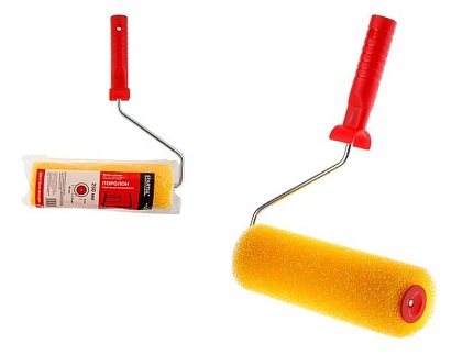 Валик поролоновый "Структурный" крупнопористый 250мм с ручкой 8мм STARTUL PROFI (покраска стен и фасадов, поролон, крупная структура)