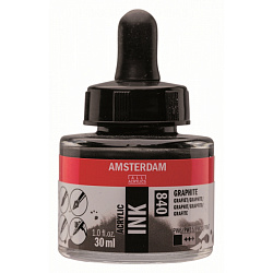 Краски жидкий акрил "Amsterdam" 840 графит, 30 мл., банка
