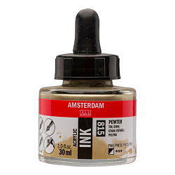 Краски жидкий акрил "Amsterdam" 815 олово, 30 мл., банка