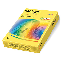Бумага цветная A4, 80г/м, 500 л. "Maestro Color" канареечно желтый
