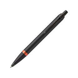 Ручка шарик/автомат "IM Vibrant Rings K315 Flame Orange PVD" 1 мм, метал., подарочн. упак., черный/оранжевый, стерж. синий