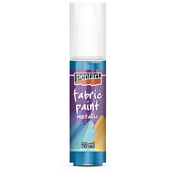 Краски д/текстиля "Pentart Fabric paint metallic" светло-голубой, 20 мл, банка