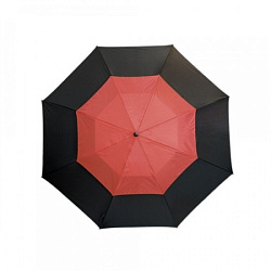 Зонт-трость механ. 132 см, ручка пласт. "Monsun" черный/красный