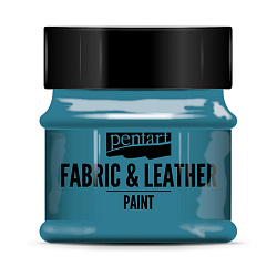 Краски д/текстиля "Pentart Fabric & Leather paint" бирюзовый, 50 мл, банка