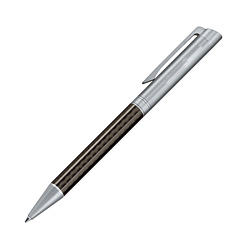 Ручка шарик/автомат "Carbon-Line" 1,0 мм, метал., черный/серебристый, стерж. синий