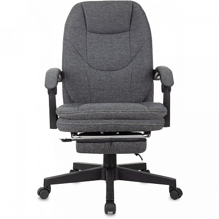 Кресло д/руководителя Бюрократ CH-868MSG-F ткань, серый, крестов. пластик, подст.для ног