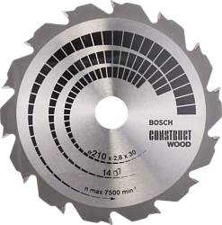 Диск пильный 210х30 мм 14 зуб. по дереву CONSTRUCT WOOD BOSCH