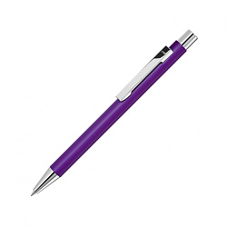 Ручка шарик/автомат "Straight Si" 1,0 мм, метал., фиолетовый/серебристый, стерж. синий