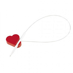 Ручка шарик. на подставке "Heart Breaker" 0,7 мм, пласт., глянц., белый/красный, стерж. синий