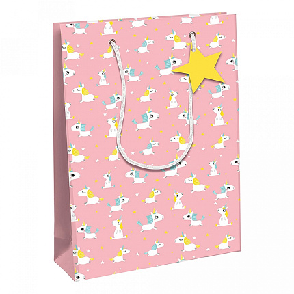 Пакет бумажный подарочный 26,5*14*33 см "Unicorn"