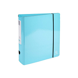 Папка регистратор А4, ламинир. карт., 80 мм. "Aquarel" с резинкой, голубой