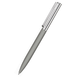 Ручка шарик/автомат "Bright Gum" 1,0 мм, метал., софт., серый/серебристый, стерж. синий