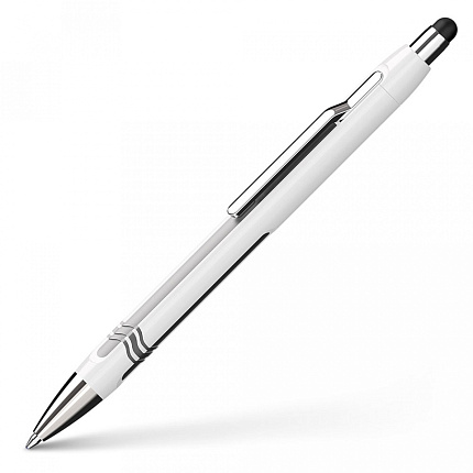 Ручка шарик/автомат. "Epsilon Touch" пласт., со стилусом, белый/серебристый, стерж. синий