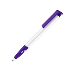 Ручка шарик/автомат "Super Hit Polished Basic SG" 1,0 мм, пласт., глянц., белый/фиолетовый, стерж. синий