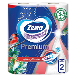 Полотенца бумажные Zewa Premium, 2 рул, 2 слоя, декор
