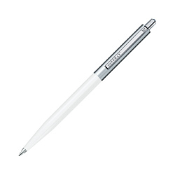 Ручка шарик/автомат "Point metal" 1,0 мм, пласт./метал., белый/серебристый, стерж. синий
