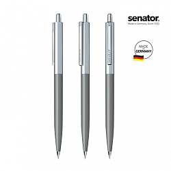 Ручка шарик/автомат "Point metal" 1,0 мм, пласт./метал., глянц., серый, стерж. синий