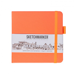 Скетчбук "Sketchmarker" 12*12 см, 140 г/м2, 80 л., неоновый коралл