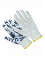 Перчатки  трикотажные х/б 10 кл. ПВХ  5-нитка ( белые)