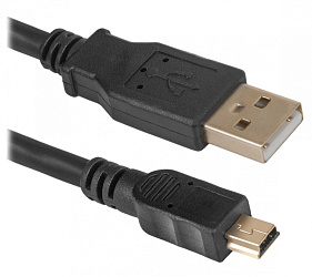 Кабель USB 2.0 AM-BM MINI CABLE (1.8M) позолота Defender