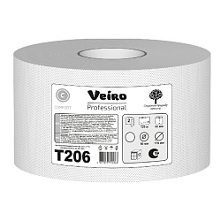 Бумага туалетная  Veiro Professional Comfort в средних рулонах 125 м, 2 слоя