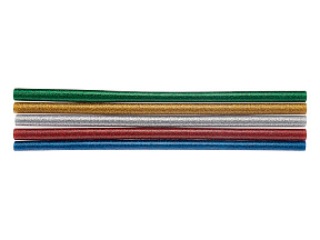 Клеевые стержни d=11,3 мм, L=270 мм, цветные с блестками (упак. 10 шт.) REXANT