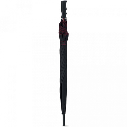 Зонт-трость п/автомат. 102 см, ручка пласт. "Skye" черный/красный