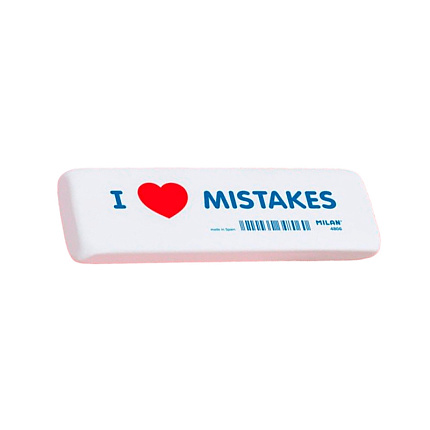 Ластик "I love mistakes", белый