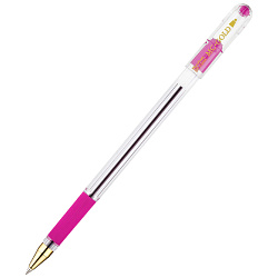 Ручка шариковая MunHwa "MC Gold" розовая, 0,5мм, грип, штрих-код BMC-10