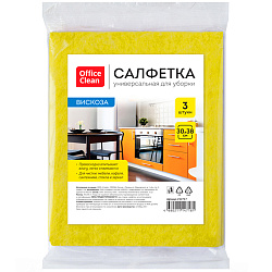 Салфетка для уборки OfficeClean, вискоза, 30*38см, 3шт., европодвес 252717/ГР