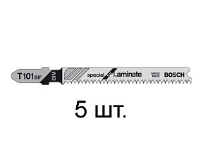 Пилка лобз. по дереву/ламинату T101BIF ( 5 шт.) BOSCH (пропил прямой, тонкий, для точного и чисторго реза в ламинате)