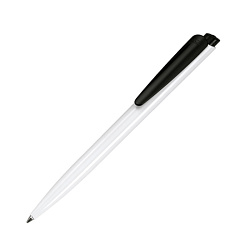 Ручка шарик/автомат "Dart Polished Basic" 1,0 мм, пласт., глянц., белый/черный, стерж. синий