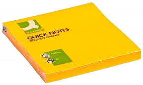 Бумага д/з на кл. осн. 76*76 мм "Q-Connect Brilliant" 80 л., оранжевый неон