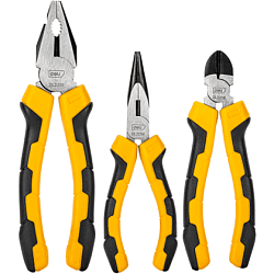 Плоскогубцы "Deli" набор 3 шт., желтый/черный