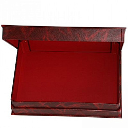 Элькаско_коробка для документов De Luxe, кожа, красный
