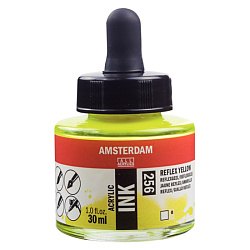 Краски жидкий акрил "Amsterdam" 256 флуоресцентный желтый, 30 мл., банка