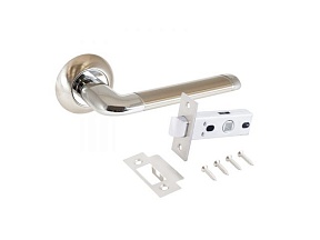 Комплект ручка и защелка АЛЛЮР АРТ ""ПОЛО"" SN/CP+L45-8 SN (1582/S45) мат.никель/хром  (20) (компл)