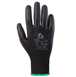 Перчатки нейлон, полиуретановое неполн. покрытие, р.M, черные, Jeta Safety