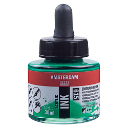 Краски жидкий акрил "Amsterdam" 615 изумрудный, 30 мл., банка