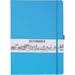 Скетчбук "Sketchmarker" 21*29,7 см, 140 г/м2, 80 л., синий неон